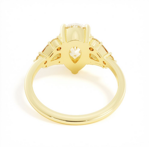 Pear Cluster Engagement Ring
